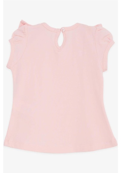 Breeze Kız Bebek Tişört Fırfırlı Nakışlı Güpürlü 6 Ay-2 Yaş, Pembe-pembe Pembe