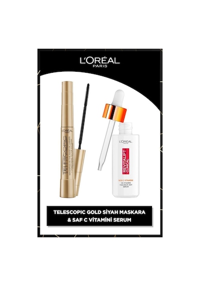 L'Oréal Paris Telescopic Maskara + Revitalift Clinical C Vitamini Aydınlatıcı Serum 30 ML