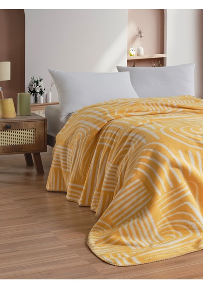 Vicuna Home Pamela Çift Kişilik Battaniye 200x220 Cm Sarı
