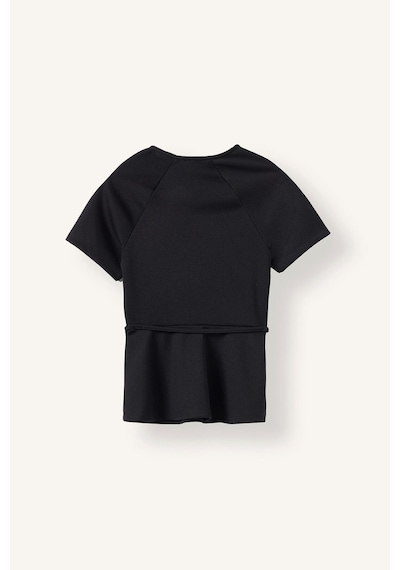Defacto İnce Kemer Detaylı Slim Fit Bisiklet Yaka Kısa Kollu Tişört G9811ax26aubk81 Siyah-bk81