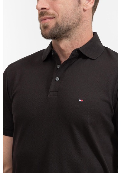 Tommy Hilfiger 1985 Slim Polo Erkek Polo Yaka T-shirt-10811 Siyah