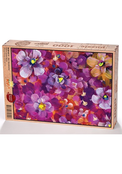 King Of Puzzle Mor Menekşeler (Sürpriz Parçalı) Ahşap Puzzle 1000