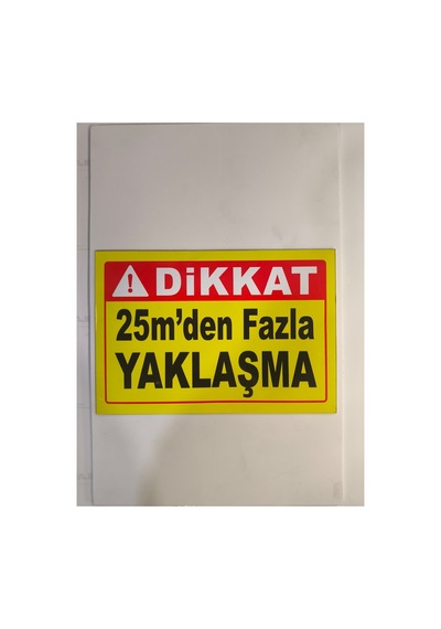 İş Makinesi Uyarı Stickerı 2 Adet - 25m'den Fazla Yaklaşma 30x20 Cm Yapışkanlı Folyo