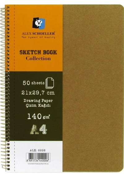 Alex Schoeller Spiralli Çizim Defteri A4 - 140g 50 Yaprak