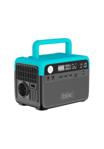 Bix Ps60k Taşınabilir Güç Kaynağı - Ac/dc/usb, Güneş Paneli Uyumlu - 192wh 300w 230v 50hz Taşınabili Siyah