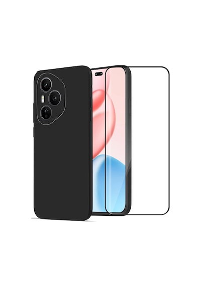 Teleplus Honor 400 Pro Kılıf First Soft Tpu Silikon Kapak + Tam Kapatan Pet Ekran Koruyucu