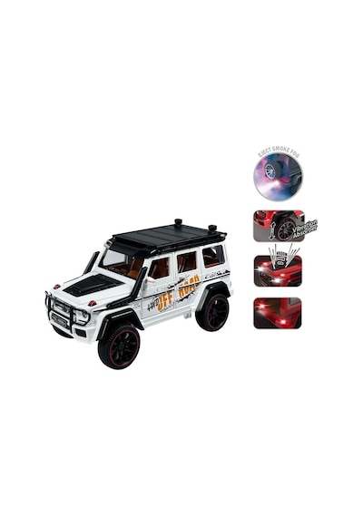 Sesli Ve Işıklı Buharlı Çıkaran Metal Off-road Jeep - Çek-bırak Araba 20cm 1:22 Ölçek Çok Renkli