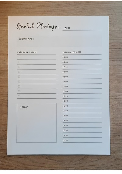 A4 Günlük Planlayıcı-minimalist Ve Sade Tasarımlı 50 Yaprak Çok Renkli