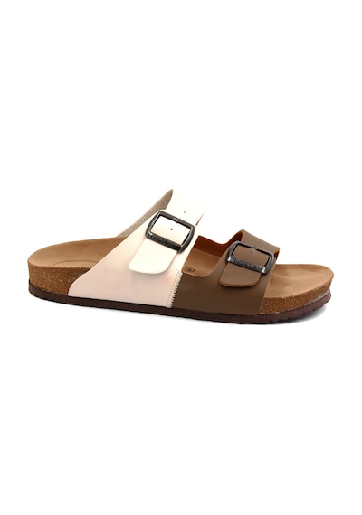 Fly Soft S903 Poli Hafif Taban Çift Toka Erkek Terlik Bej Kahve Bej Kahve