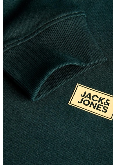 Jack & Jones Jjrush Erkek Sweatshirt Bisiklet Yaka Rahat Günlük Pamuklu Yeşil