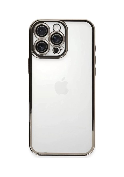 Newface Apple İphone 16 Pro Max Kılıf Razer Lensli Silikon - Titanyum Gri