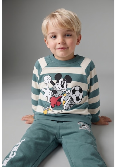 Defacto Disney Mickey Baskılı Uzun Kollu Üst Lastikli Paça Alt 2li Eşofman Takımı Erkek Bebek I3538a526wngn501 Yeşil-gn501