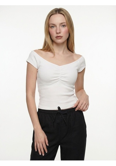 LOFT Slim Fit Kadın Bluz K.kol Lf2042136 Q1.v1 Beyaz