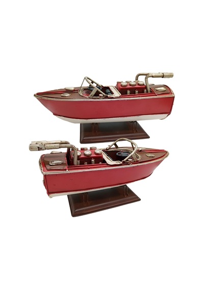 Dekoratif Metal Hız Botu Sürat Teknesi 25cm
