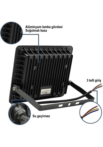 200w 22.000 Lümen 6500k Beyaz Işık Smd Led Projektör-5 Adet