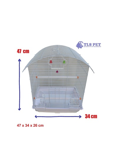 Tls Pet Muhabbet Kuşu Kafesi İki Kapılı Renkli 47 x 34 x 26 Cm