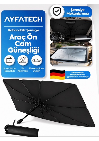 Araç Güneş Koruyucu Şemsiye Oto Ön Cam Araç Şemsiyesi 140cmx79cm