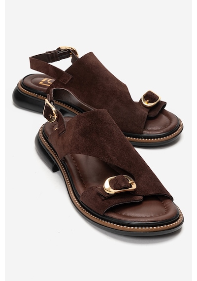 Luvishoes Cruel Kahverengi Süet Hakiki Deri Kadın Sandalet
