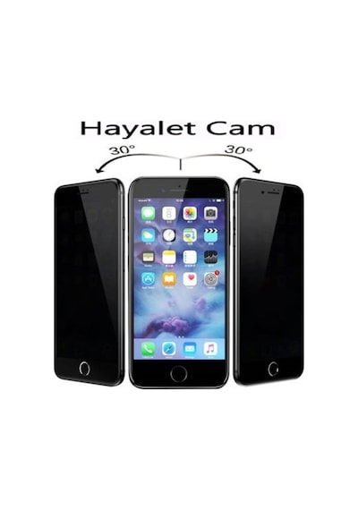 Apple Uyumlu iPhone 8 Plus Siyah Privacy Gizli Hayalet 5d Kırılmaz Cam Ekran Koruyucu