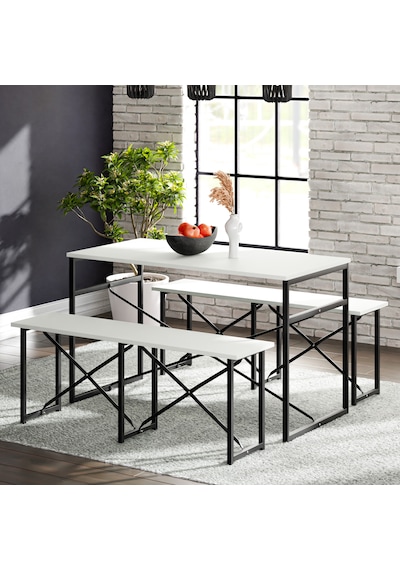 Masa Takımı Bench Bank Masa Seti 120x60 Masa Mutfak Masası Yemek