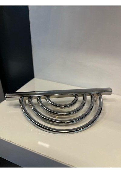 Yarım Lila Metal Kulp 96mm Krom Dolap Kapak Modern Çekmece Tv Ünite Mobilya Komidin Şifonyer Gümüş