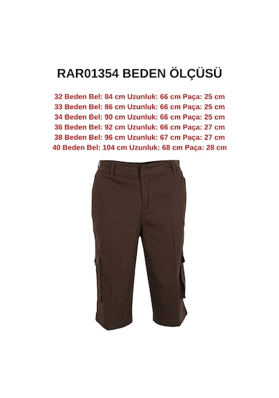 Erkek Keten Kapri Kargo Cep Bermuda Regular Rar01354 Kahverengi Erkek Keten Kapri Kargo Cep Bermuda Regular Rar01354 Kahverengi