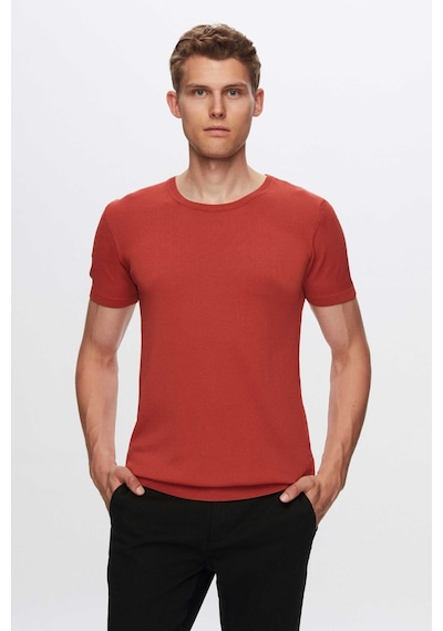 D's Damat Slim Fit Kiremit Rayon Triko T-shirt 2ef069421003m Kiremit