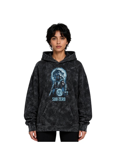 Sevbano Sub-zero Mortal Kombat Oyun Film Baskılı Unisex Oversize Premium Siyah