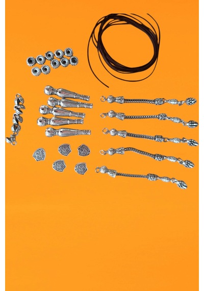 Tesbih Püskül İmame Yapım Seti İmame Püskül Metal Ara Tesbih İpi 5 Takım
