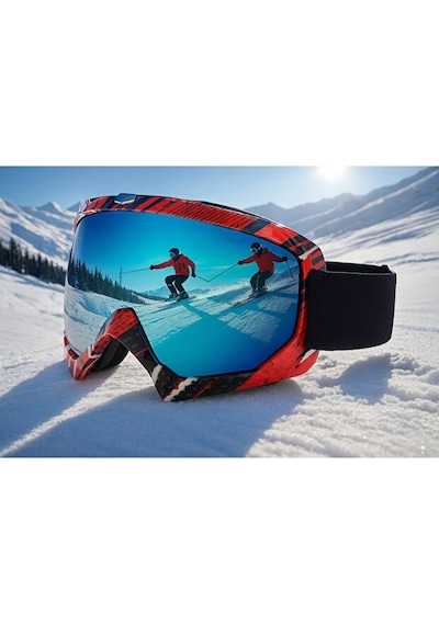 Esrada Kayak Gözlüğü Antifog Ventilli Uv Korumalı Güneş Kar Gözlük Gökkuşağı Gümüş Snowboard Glasses Sporu Kırmızı