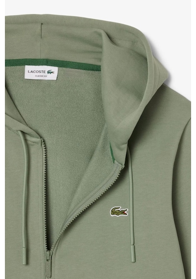 Lacoste Men's Full Zip Hoodie Sweatshirt Erkek Kapüşonlu Tam Fermuar Sweatshirt Yeşil