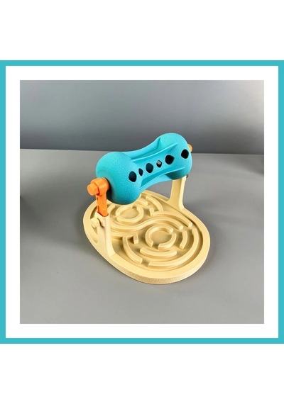 Bezos 3d Baskı Labirentli Köpek Ve Kedi Zeka Oyuncağı Dönen Ödül Silindirli Yavaş Yeme Aktivite - Turkuaz Krem Dfnbez