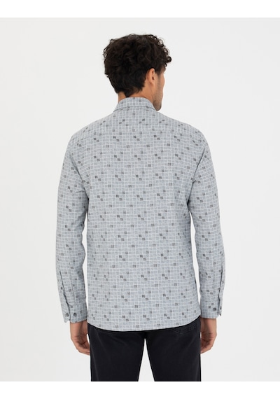 Pierre Cardin Mavi Slim Fit Uzun Kollu Gömlek 50273562-vr036