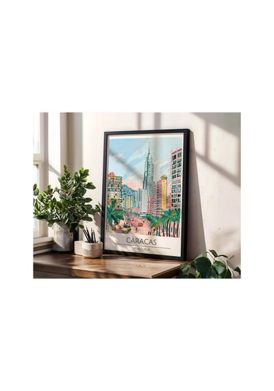 Bogotá Colombia Travel Poster Ahşap Çerçeveli Dekoratif Duvar Tablosu Siyah