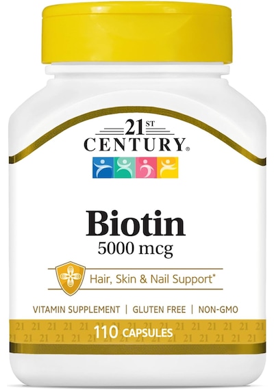 21st Century Biotin Hair + Skin Gluten Free 5000 110 Caps Aromasız