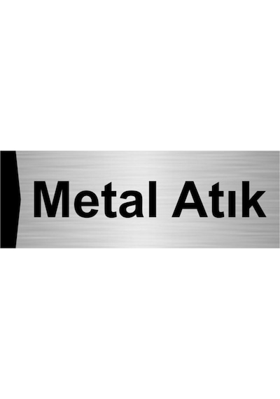 Metal Atık 5x20cm Gümüş Renk Metal Yönlendirme Levhası