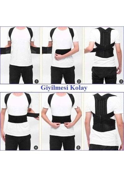 Çift Balenli Dik Duruş Korsesi Spor Bel Sırt Omuz Kamburluk Önleyici Korse