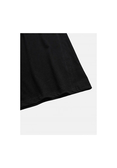 Medinenur Rome Desen Baskılı Basic T-shirt Siyah