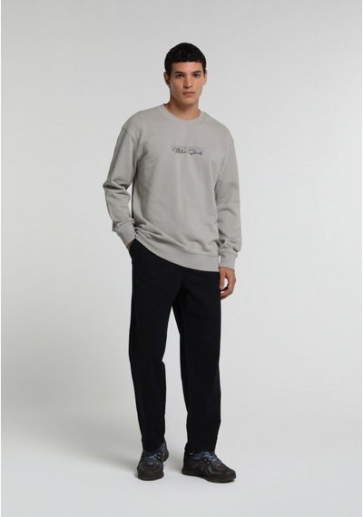 Colin's Colins Relaxed Fit Yuvarlak Yaka Düz Erkek Gri Sweatshirt Cl1082924 Q1.v2 Lgr Açık Gri