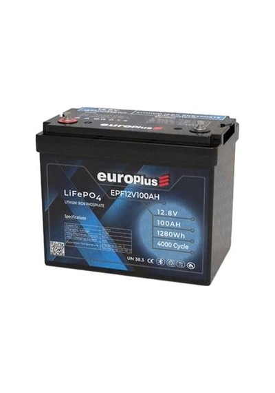 Europlus 12.8v/100ah Lifepo4 Smart Akü 4000 Cycle