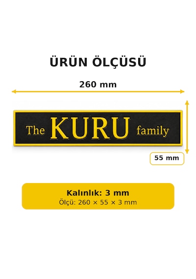 Dekoratif Hediyelik Kapı İsimlik 26x5,5 Cm