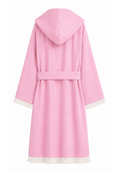 Aquatolıa Muslin Düz Desen Plaj, Sauna, Spa, Banyo Amaçlı Bornoz. Pembe
