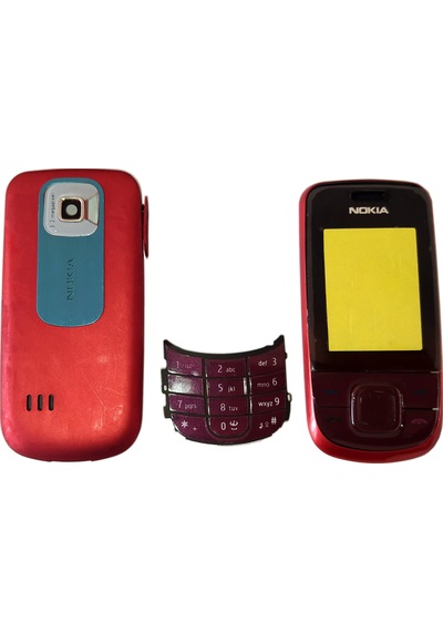 Nokia 3600s Kapak Nokia 3600 Slide Uyumlu Kırmızı Renk Ön Kapak A