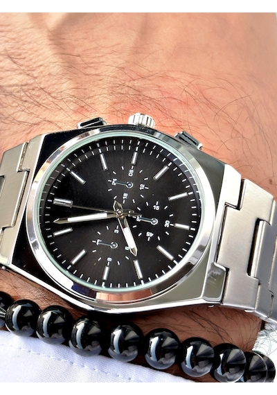 Lüks Özel Tasarım Limited Edition Serisi Metal Kordon Erkek Kol Saati-bileklik Hediyeli Metalik