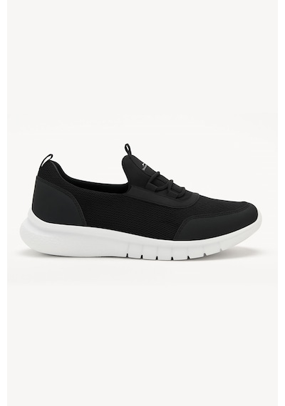 Slazenger Avenge Siyah Kadın Günlük Yürüyüş & Koşu Ayakkabısı Rahat Slip-on Siyah Beyaz