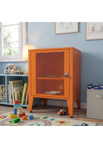 Ziglat 655 Serisi Kilitli Metal Home Office Dolabı%70 Perfore Kapaklı Turuncu 450x600x450 Mm