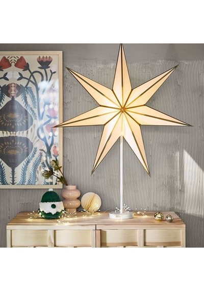 Ikea Stråla Abajur Başlığı, Beyaz-altın Rengi, 70 Cm, Yıldız