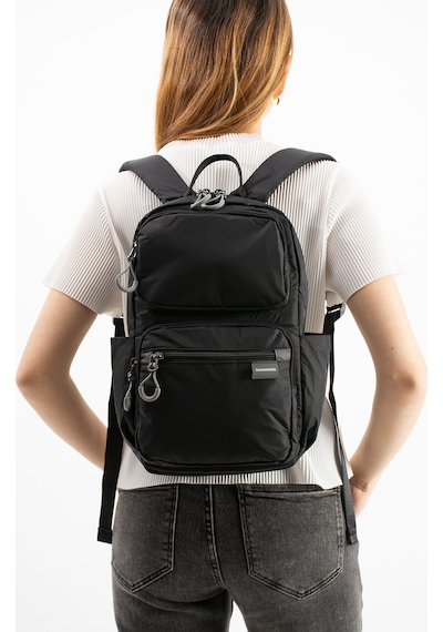 Sanmorris Unisex Suya Dayanıklı Paraşüt Kumaş 5 Bölmeli Laptop Bölmeli Seyahat Ve Okul Çantası Sı-6032 Siyah Düz