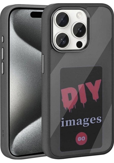 Apple Uyumlu iPhone 15 Pro Max Kılıf Ekranı Yansıtan Zore Akıllı Nfc Kapak Siyah