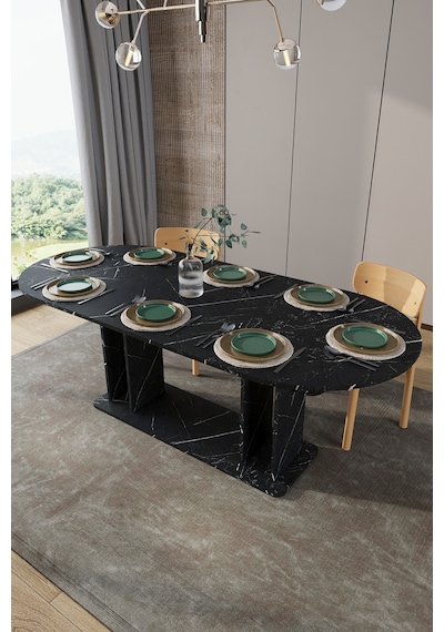 Modern 8 Kişilik Mutfak Yemek Masası %100 Mdf Mutfak Yemek Odası Masası Ym08 Royal Mermer Modern 8 Kişilik Mutfak Yemek Masası %100 Mdf Mutfak Yemek Odası Masası Ym08 Royal Mermer